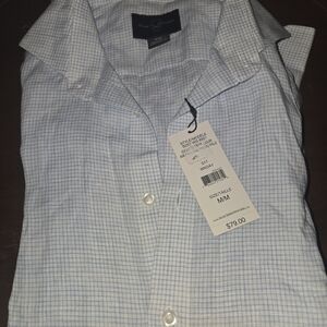 Black Brown 1826 Men's Light Blue Windowpane Button-Down Shirt